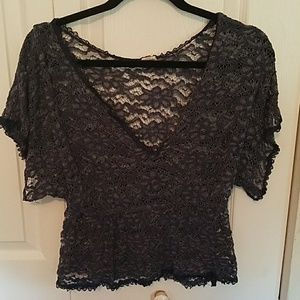 Navy blue lace top
